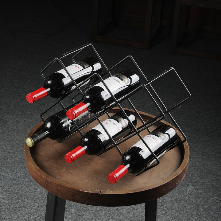 Unisex wine rack made of black metal Stornfield