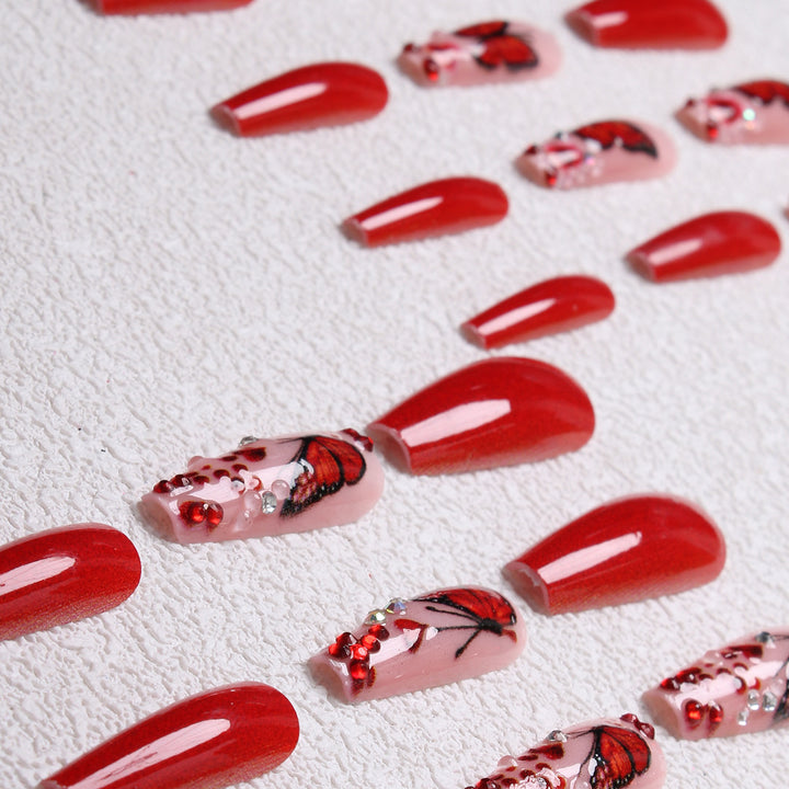 Artistic Butterfly-Embellished Press-On Nails Stornfield