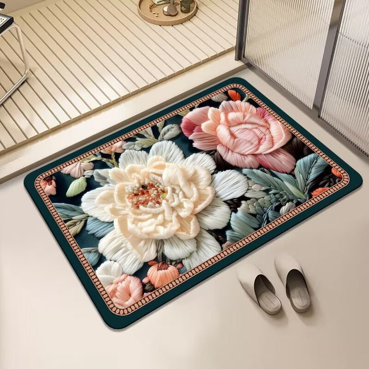 Floral Design Non-Slip Bath Mat