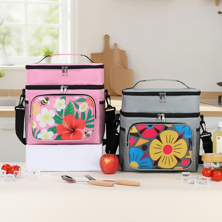 Insulated Floral Lunch Cooler Bag