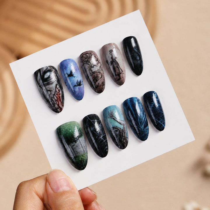 Artificial nail set with creative and imaginative designs Stornfield