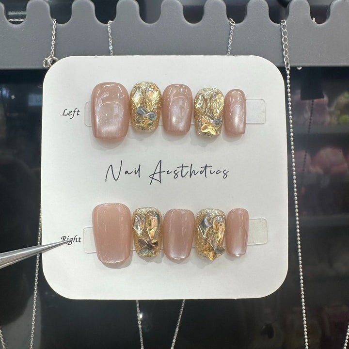 Artistic Rhinestone Press-On Nails Stornfield