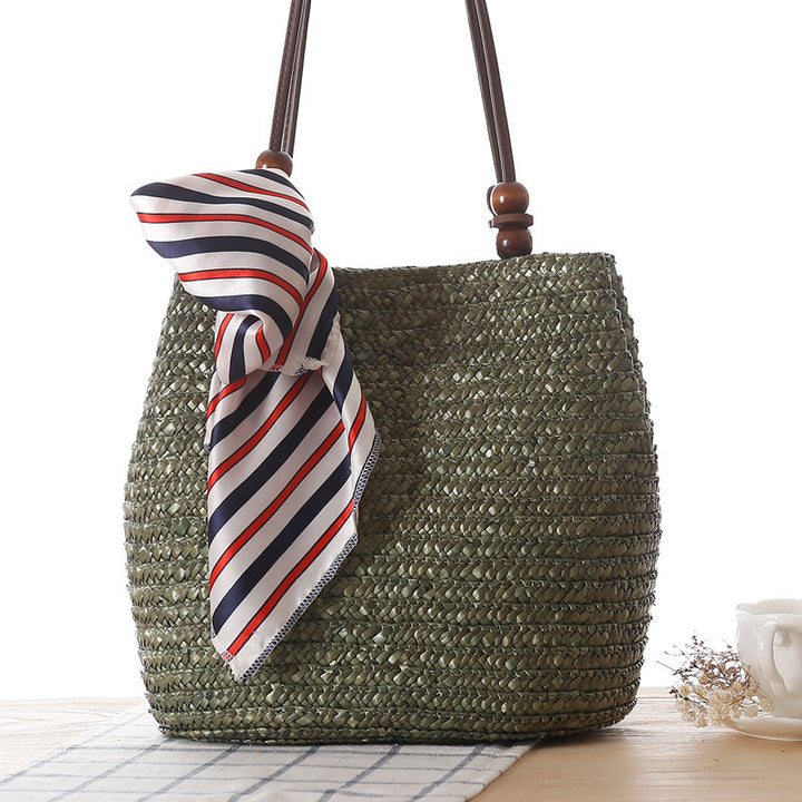 Braided handbag with stylish striped scarf Stornfield