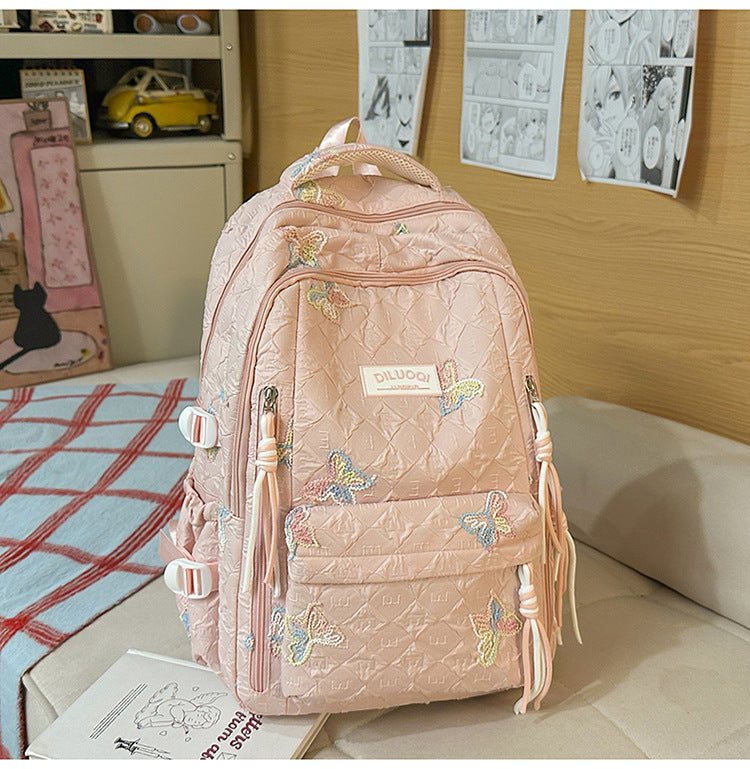 Floral Embroidered Durable School Backpack Stornfield