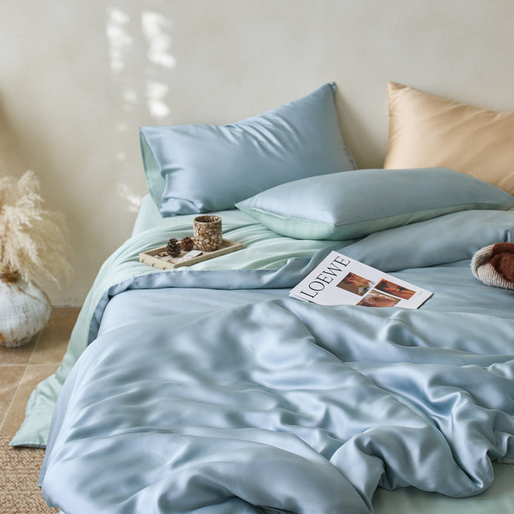 Luxurious satin bedding set with silky soft touch and extra soft pillowcases