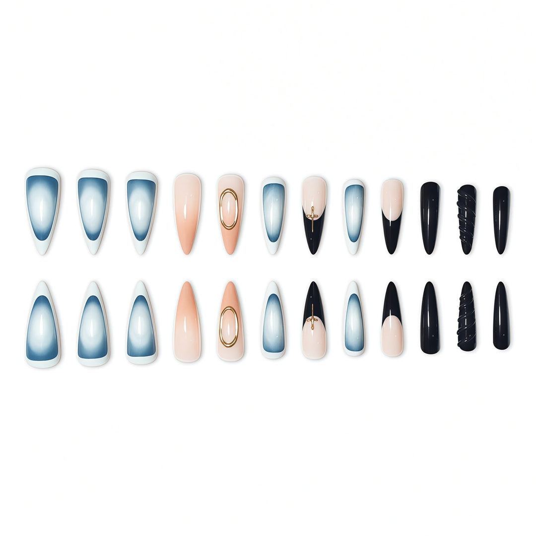 Elegant Stiletto Nail Enhancements with Unique Accents Stornfield
