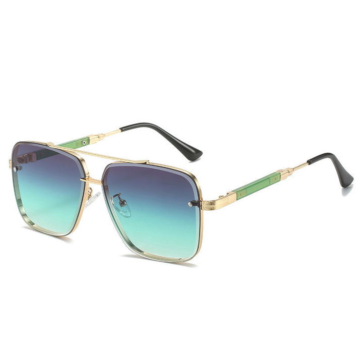 Women Geometric Oversize Sunglasses with Filigree Metal Frame Stornfield