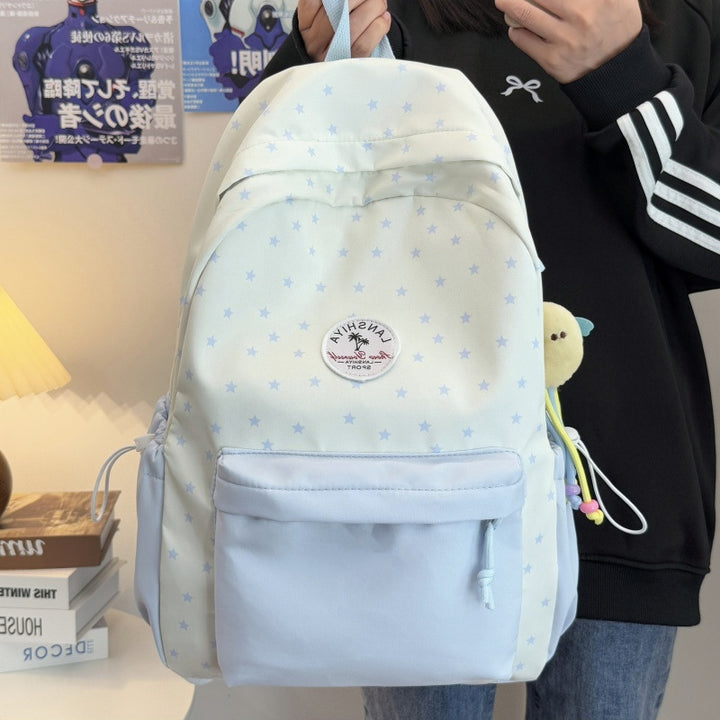 Star-Patterned School Backpack