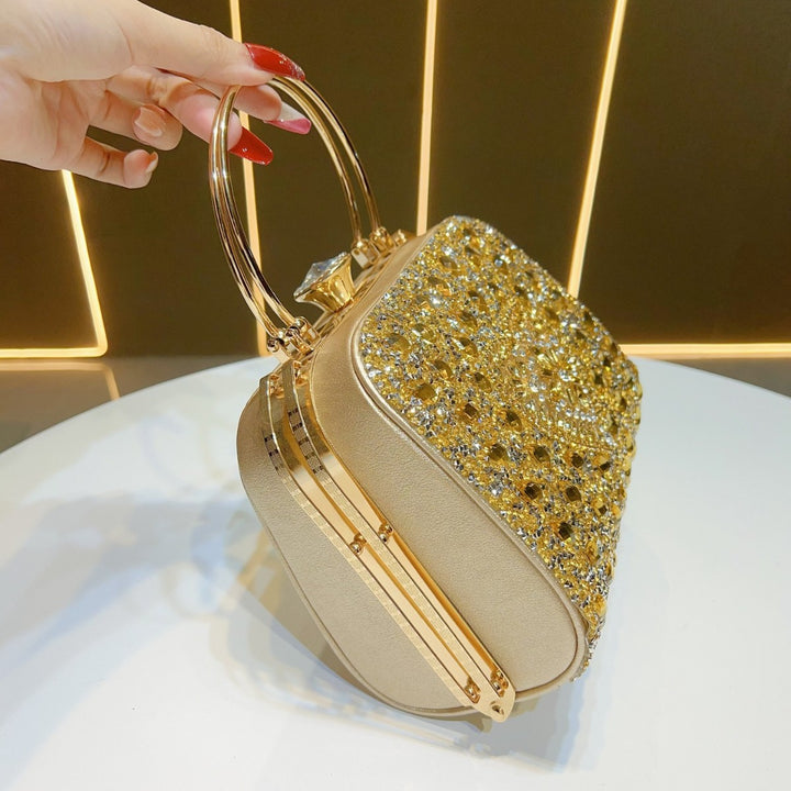 Heart-Shaped Crystal Evening Handbag