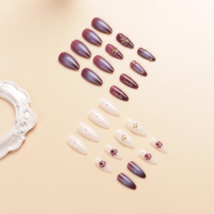 Floral Embellished Stiletto Nail Art Stornfield