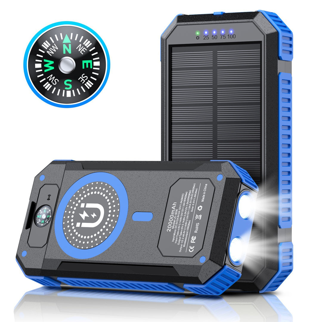 Portable Solar Power Bank with LED Light and Compass Stornfield