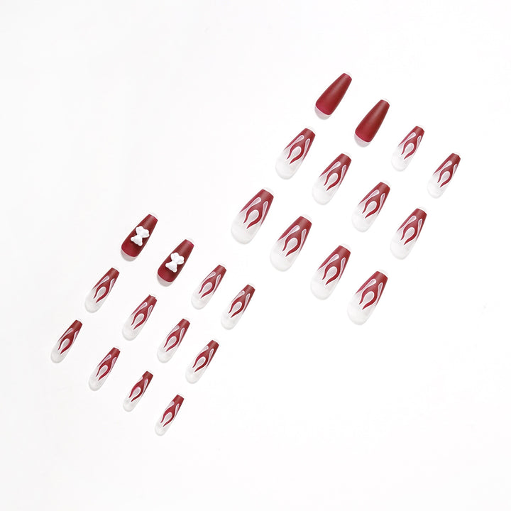 Artful stiletto nails with fiery flame design Stornfield