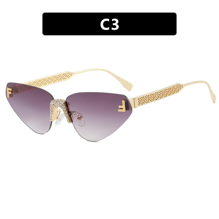 Women Designer Cat Eye Sunglasses with Sparkling Rhinestone Embellishment Stornfield
