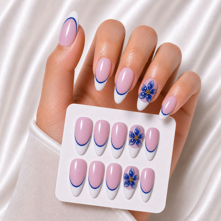 Elegant Almond-Shaped Press-On Nail Set Stornfield