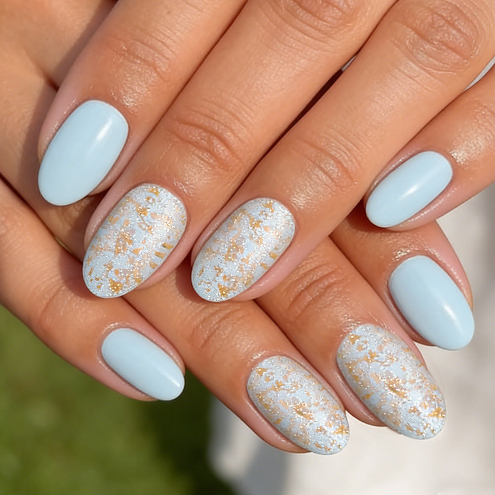 Elegant Press-On Nail Art Set with Glitter Accents Stornfield