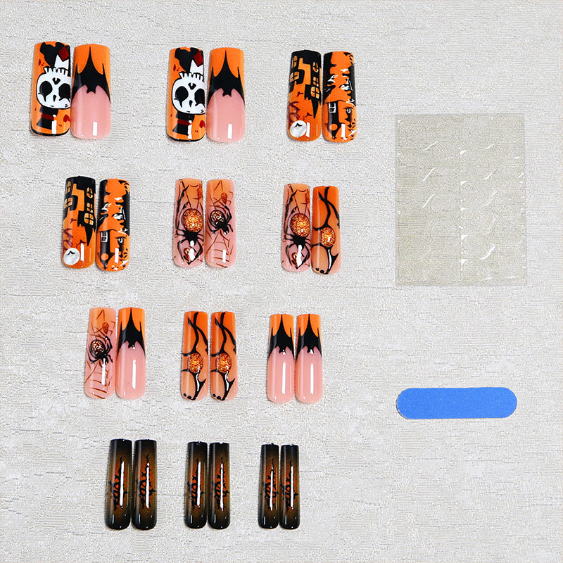 Artificial nail set with Halloween motifs and creative glitter Stornfield