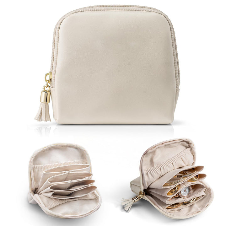 Cosmetic organizer with structured interior and elegant tassel Stornfield
