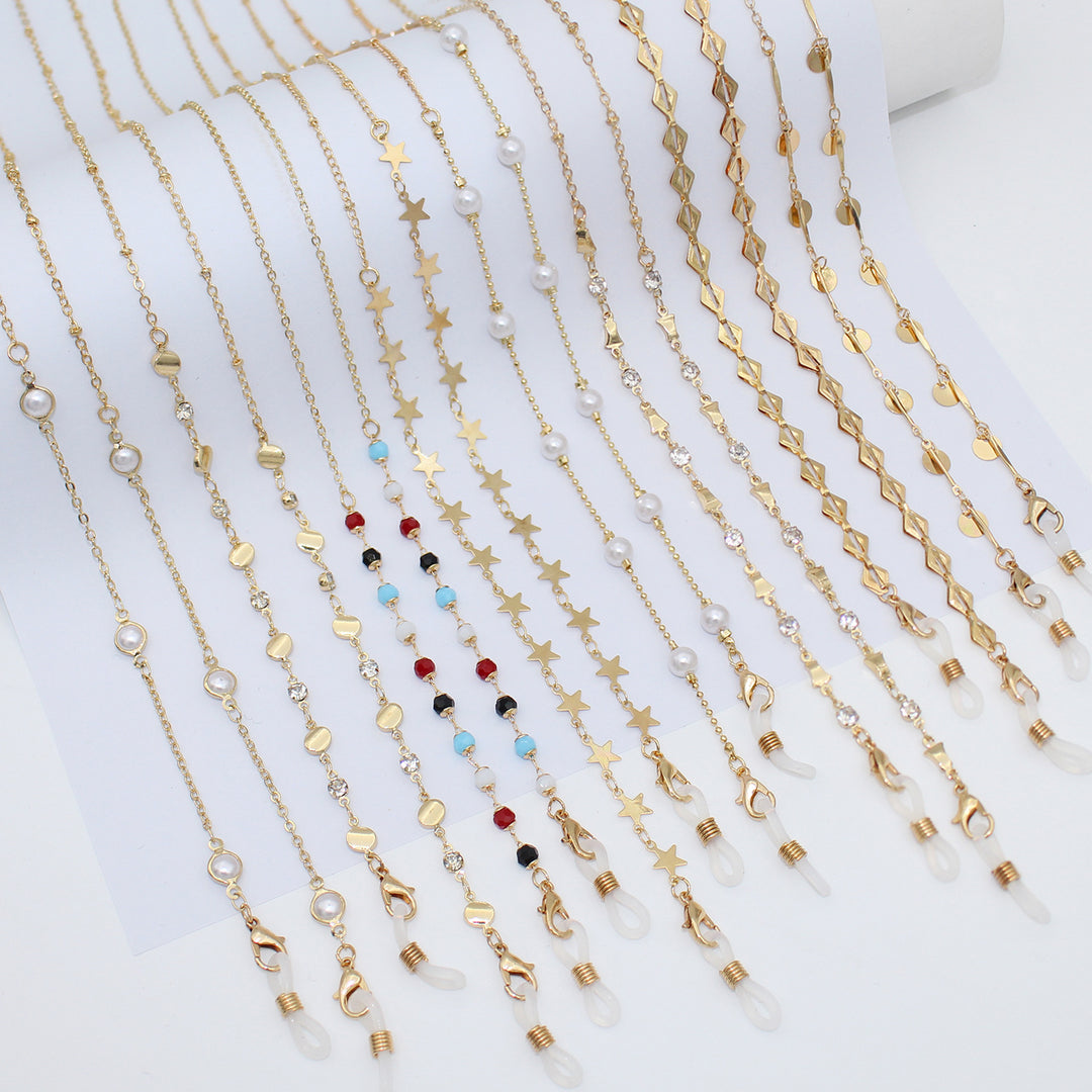 Luxe Crystal-Embellished Eyewear Chain Stornfield