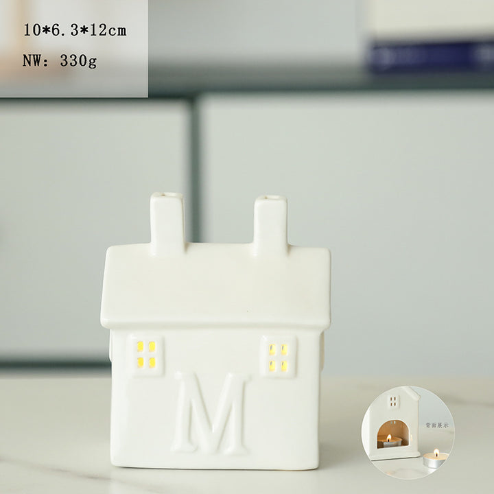 Decorative Ceramic House Candle Holder Stornfeild