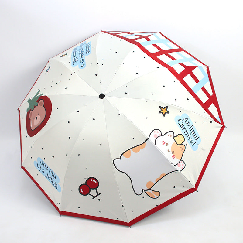 Women's Creative Folding Umbrella with Cute Bear Design Stornfield