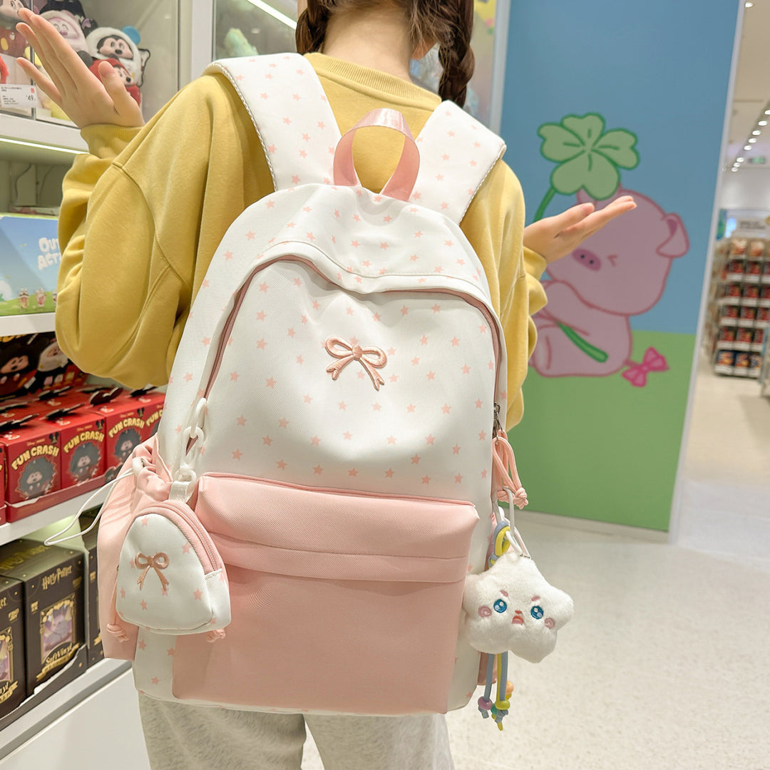 Playful Bow-Embellished Backpack Stornfield