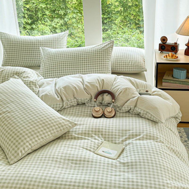 Cozy Checkered Duvet Cover Set