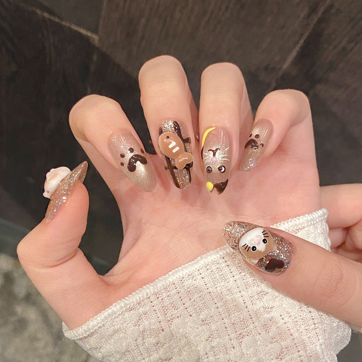 Whimsical Animal-Themed Press-On Nail Set