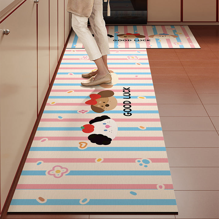 Cartoon-Themed Kitchen Runner Mat