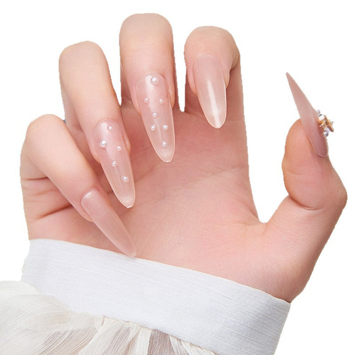 Elegant artificial nail tips with pearl details Stornfield