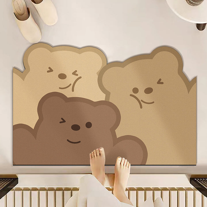 Cute Bear-Themed Welcome Mat for Home Entryway