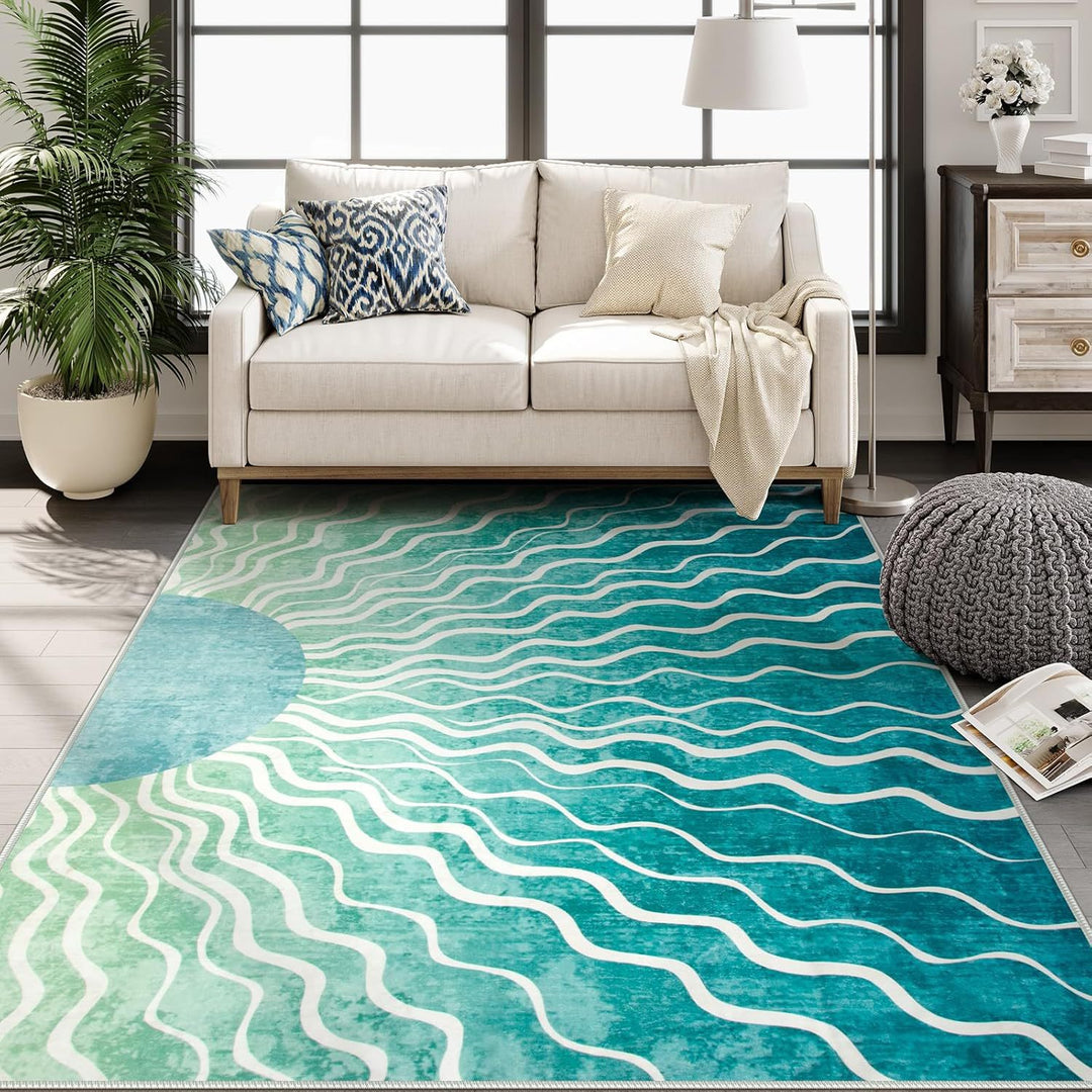 Artistic Wave Pattern Area Rug Stornfield