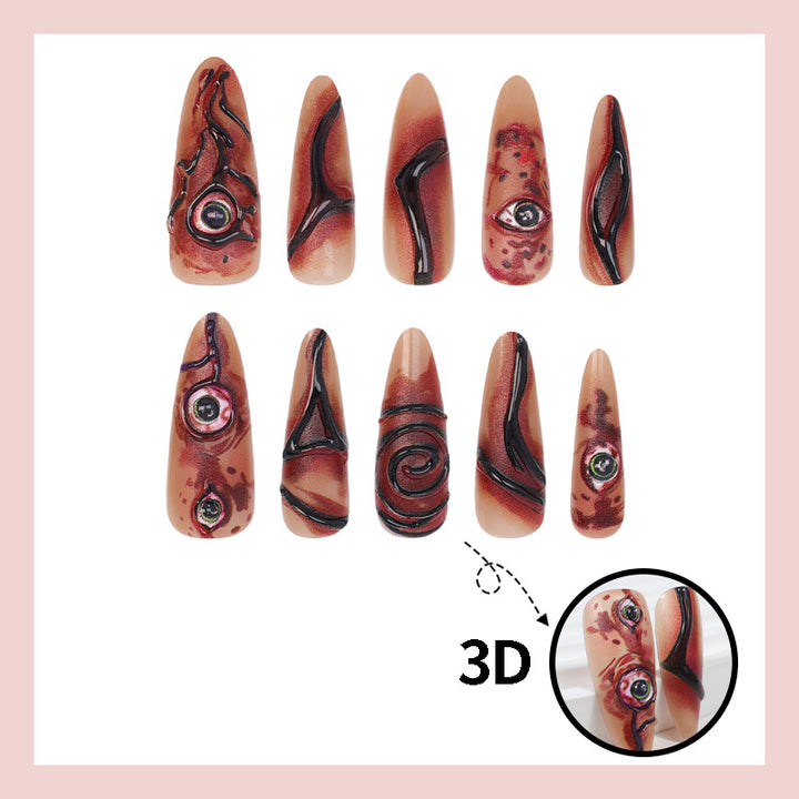 Creative nail art set with creepy design Stornfield