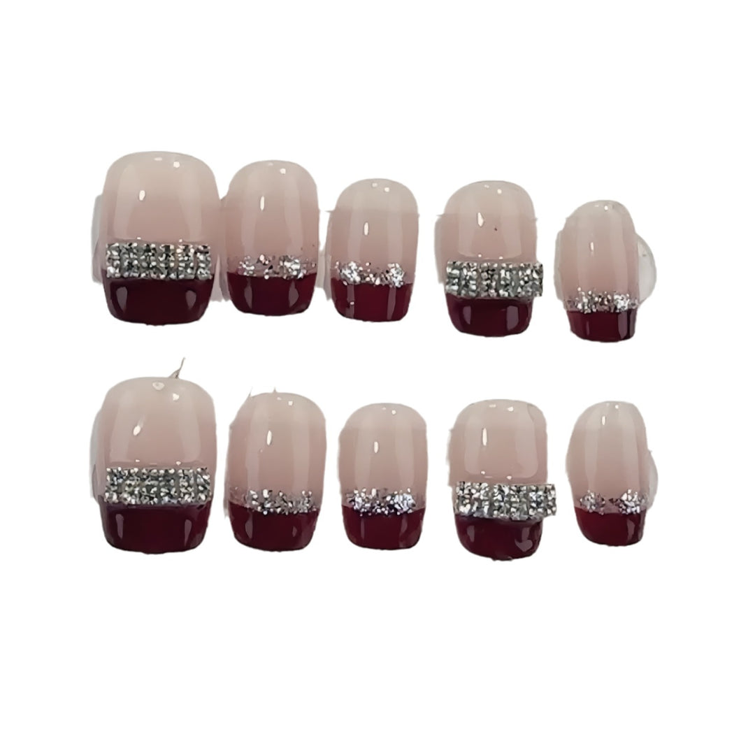Rhinestone Accent Press-On Nails Stornfield