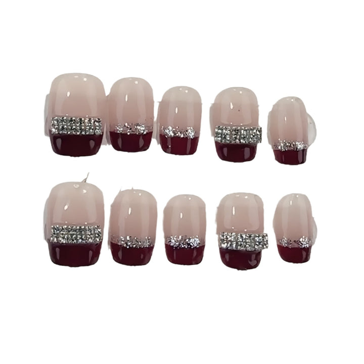 Rhinestone Accent Press-On Nails Stornfield