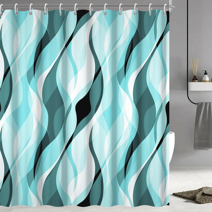 Abstract Wave Pattern Shower Curtain Stornfield