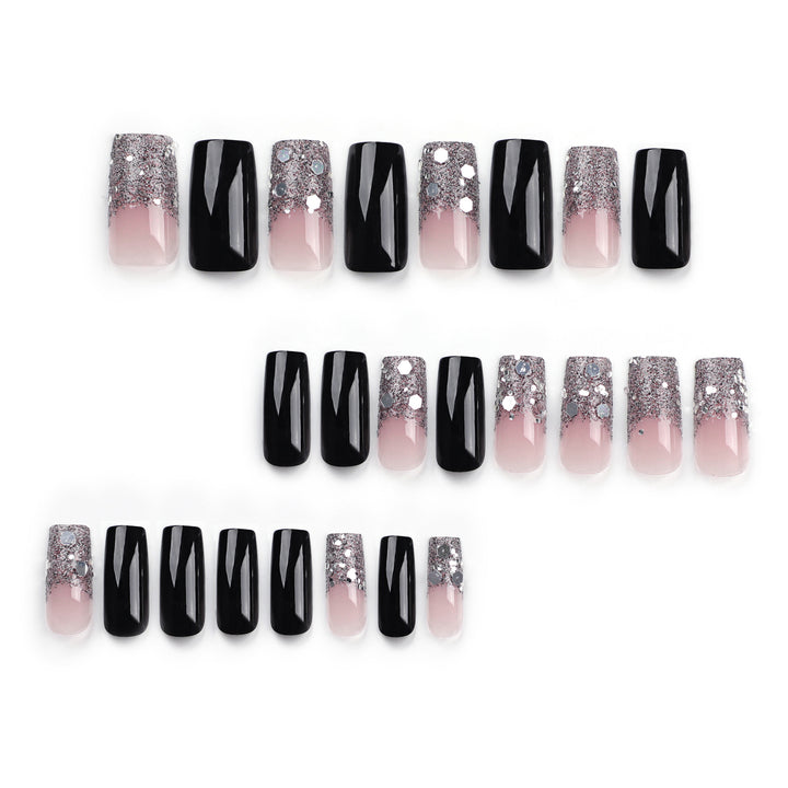 Artistic Acrylic Nails with Glitter Accents Stornfield