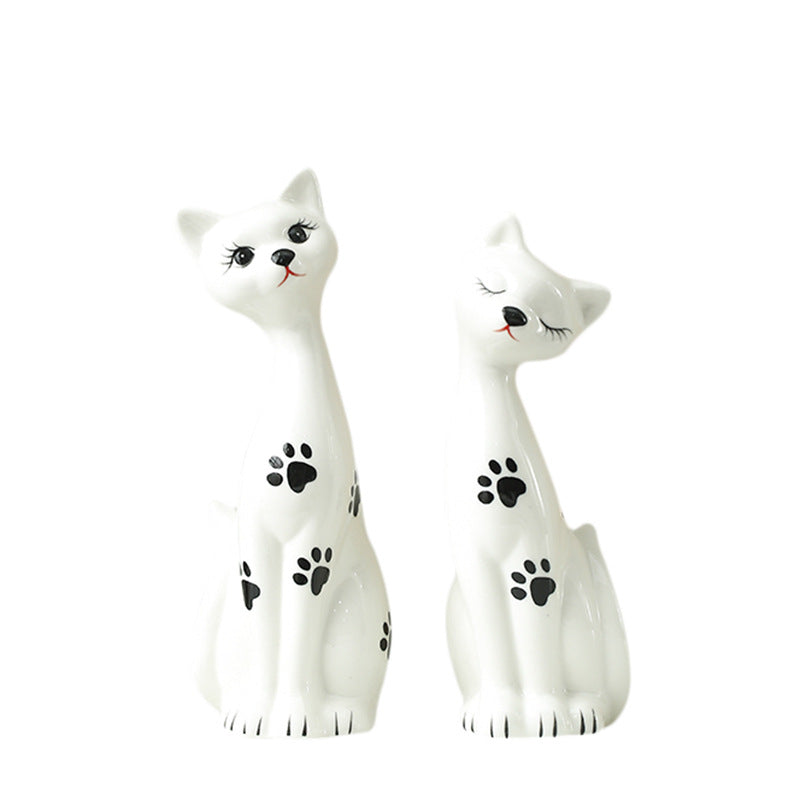 Playful Ceramic Cat Figurine Set Stornfeild