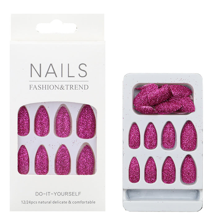 Glittering Almond-Shaped Press-On Nail Tips Stornfield
