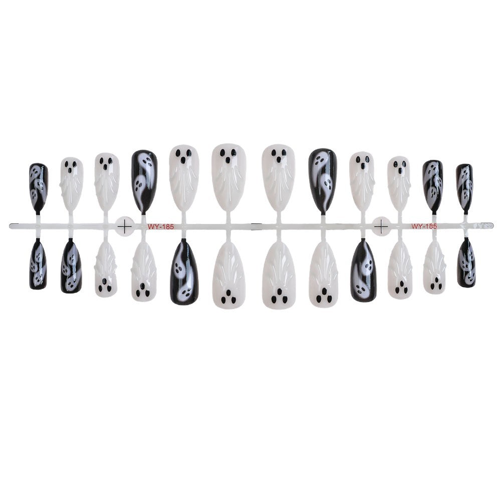 Ghost-Themed Press-On Nail Art Set Stornfield