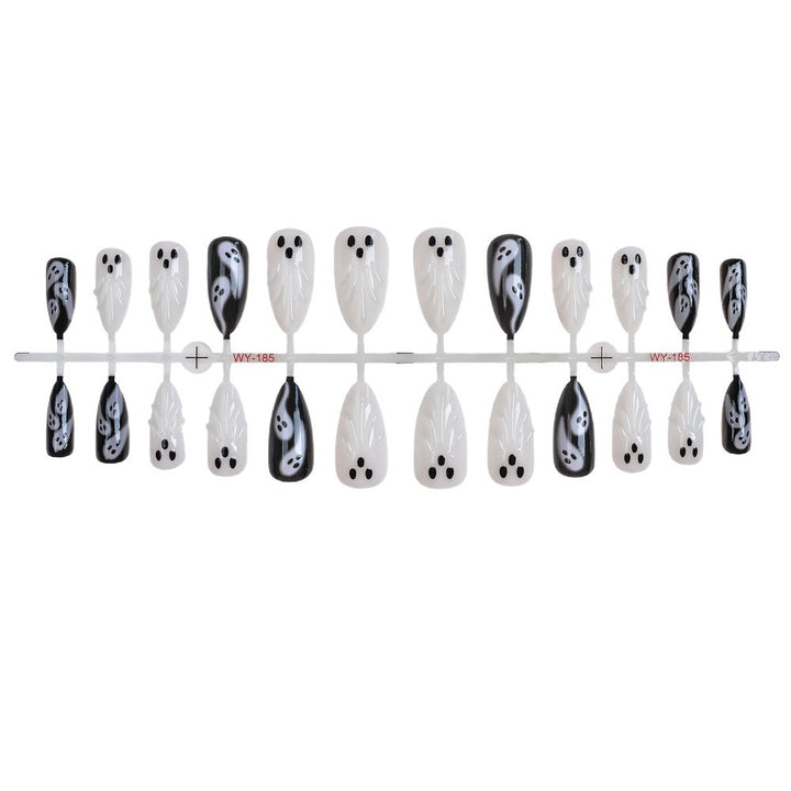 Ghost-Themed Press-On Nail Art Set Stornfield