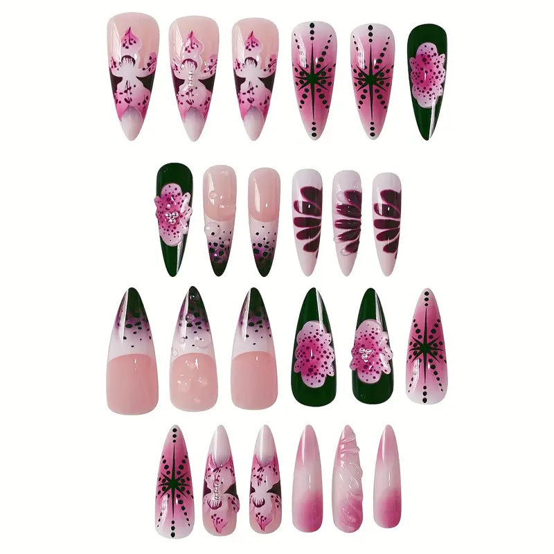 Premium Decorative Stiletto Press-On Nail Art Stornfield