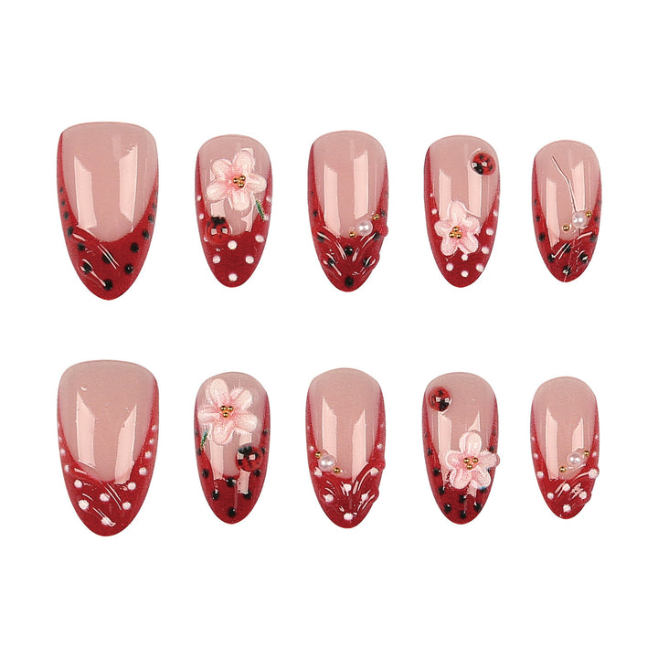 Elegant Floral Design Press-On Nails Set