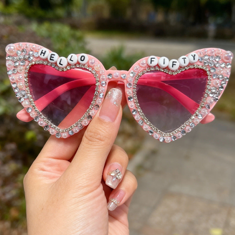 Heart-Shaped Pearl-Embellished Sunglasses Stornfield