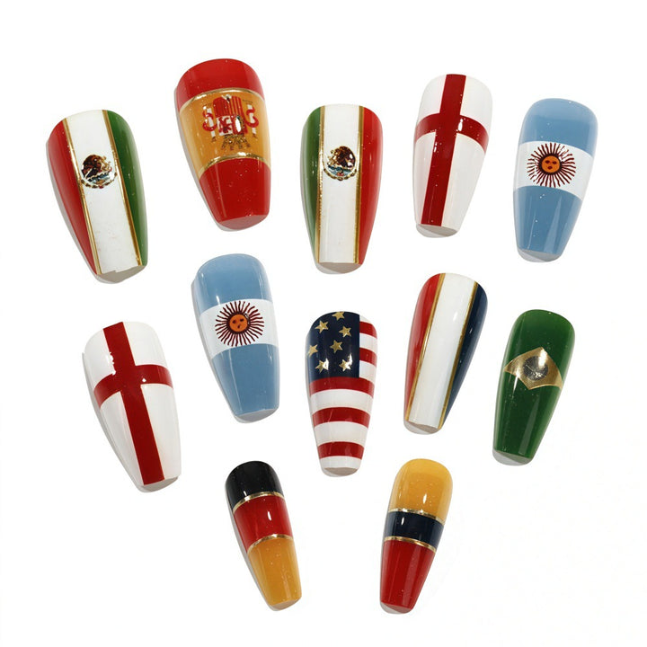 Artificial nails with national flag designs Stornfield
