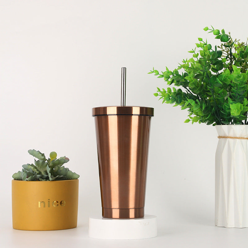 Women's stainless steel drinking cup with straw Stornfield