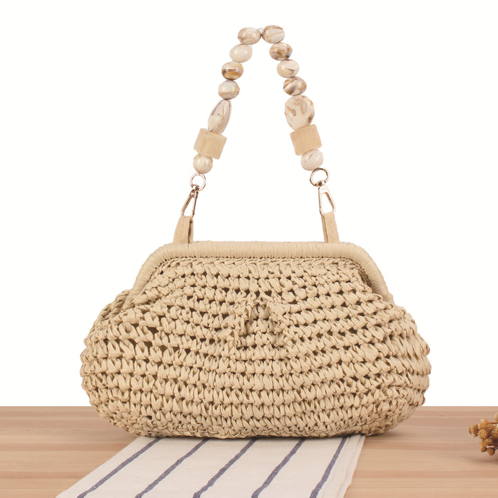 Handbag with Decorative Wooden Handles Stornfield