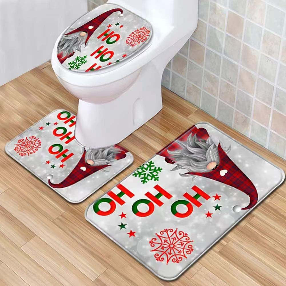 Christmas-Themed Bathroom Mat Set