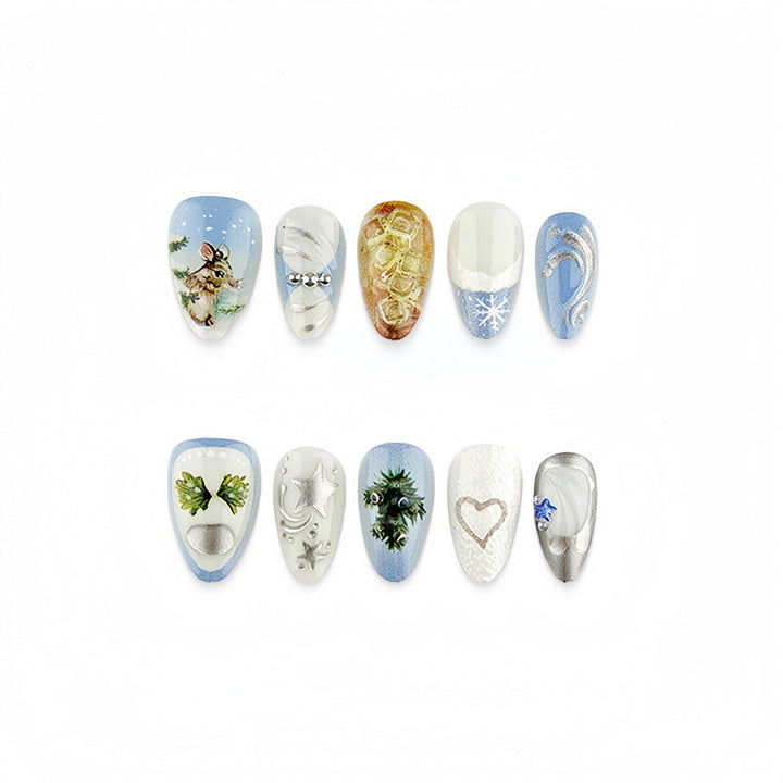 Artificial nails with festive winter motifs Stornfield