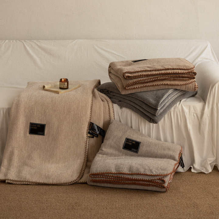 Luxe Reversible Sherpa Fleece Throw Blanket