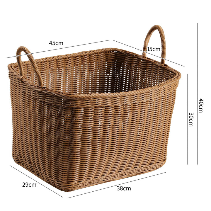 Versatile Handwoven Storage Basket with Ergonomic Handles Stornfield